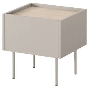 DESIN Sengebord med 1 skuffe i MDF og metal B45 cm - Cashmere/Eg