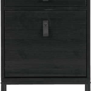 Zola, Sengebord med to skuffer, sort, H74x35x40 cm, metal, træ