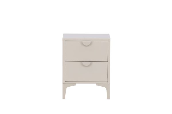 VENTURE DESIGN Piring sengebord, m. 2 skuffer - beige stål (45x40)