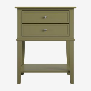 Dorel Home - Sidebord med to skuffer Franklin - Grøn - Sengeborde - - Homeroom