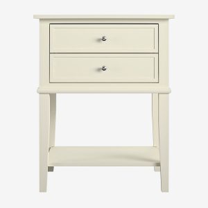 Dorel Home - Sidebord med to skuffer Franklin - Hvid - Sengeborde - - Homeroom