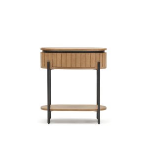 KAVE HOME Licia sengebord, m. 1 hylde og 1 skuffe - natur mangotræ (55x35)