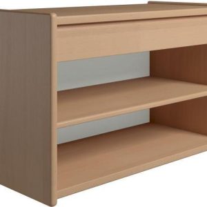 Krone 80 cm bredt sengebord i bøgefiner med 1 skuffe og 1 hylde - Dansk produceret. 37 cm dybde Vægophæng