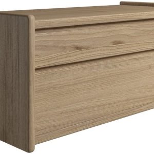 Krone sengebord i olieret egefiner 80 cm bred med 2 skuffer - Dansk produceret. 47 cm dybde Vægophæng