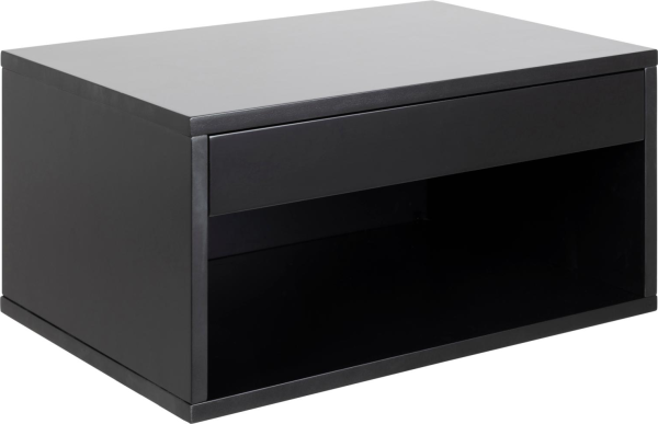 Natbord Sengebord Signature Florima Sort Mellemtæt Fiberplade med Skuffe og Hylde 50x35x24,5 cm