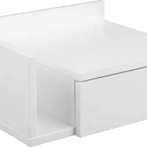 Natbord Signature Dralina hvidt kompakt MDF sengebord med skuffe og hylde 40x32 cm