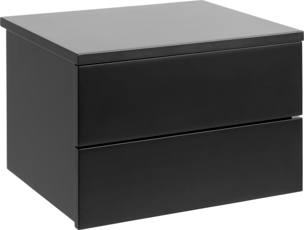 Natbord Signature Saloméa sort - kompakt UV-malet MDF sengebord med 2 skuffer