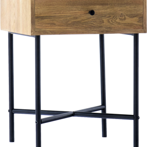 Sengebord Nordlys Furniture Torring naturbrun FSC-træ H60 cm med askefiner-skuffe