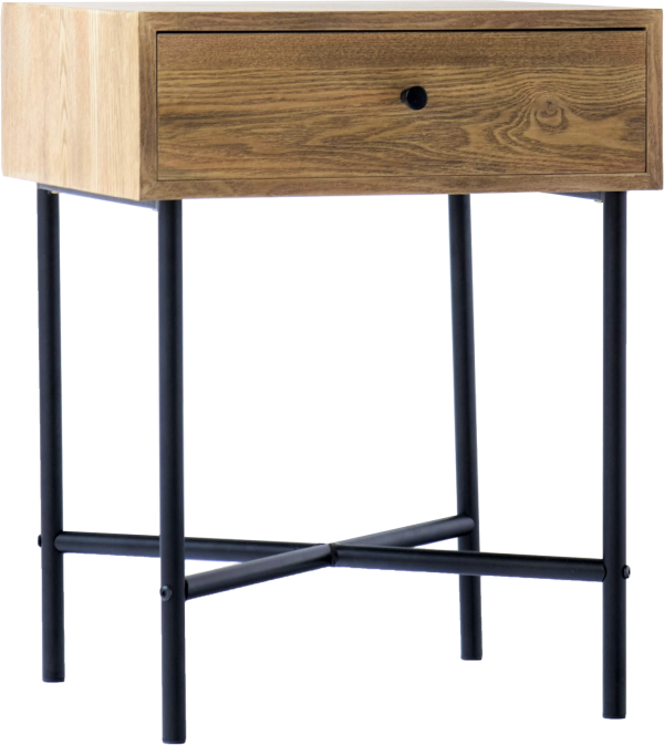 Sengebord Nordlys Furniture Torring naturbrun FSC-træ H60 cm med askefiner-skuffe