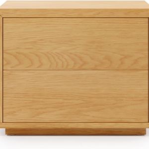 Sengebord (natbord) Kave Home Abilen - FSC-eg finer, nordisk design, blødlukkende skuffer, justerbare fødder