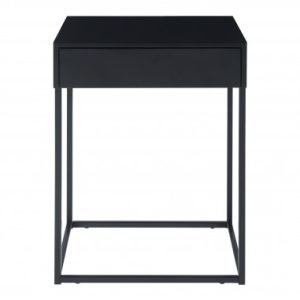 Sengebord med skuffe i stål H50 x B43 x D41 cm - Sort