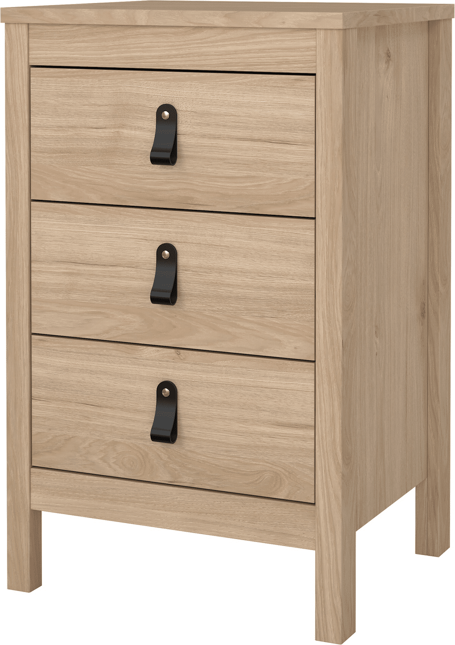 Sengebord Vesterholm Lunor natbord, 3 skuffer, Jackson Hickory, H70 cm, vægmonteret, FSC-certificeret