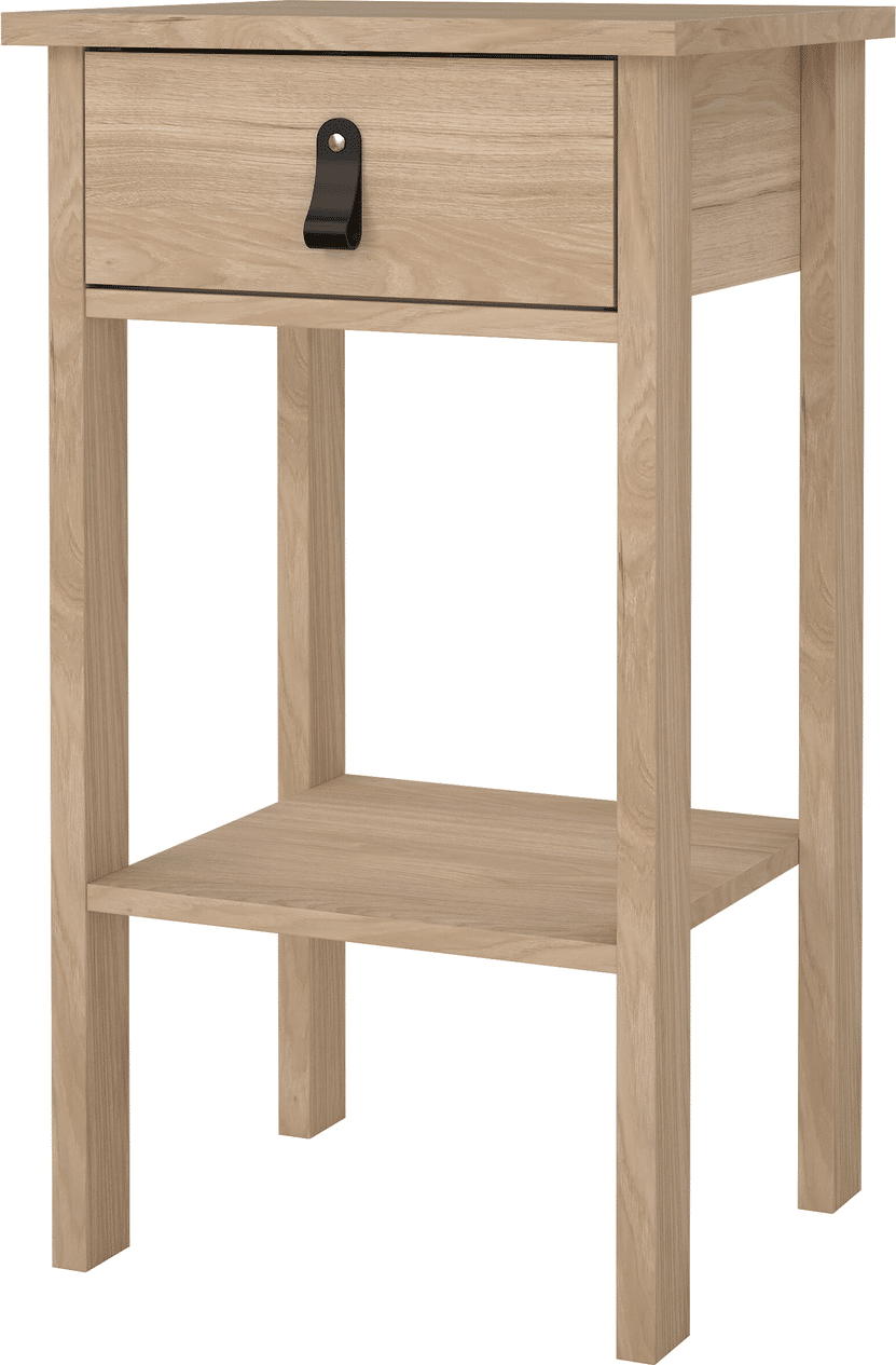 Sengebord/natbord Vesterholm Lunor Jackson Hickory H70 cm 1 skuffe FSC-spånplade
