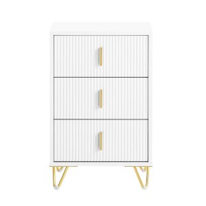 Bord med 3 skuffer - sengebord, natbord, sidebord - hvid - Borde > Sengeborde - Daily-Living