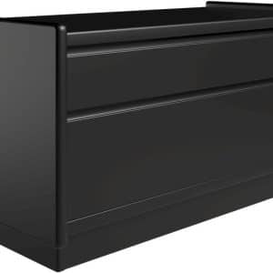 Krone sengebord sort lakeret 80 cm bred med 2 skuffer - Dansk produceret. 47 cm dybde Sokkel