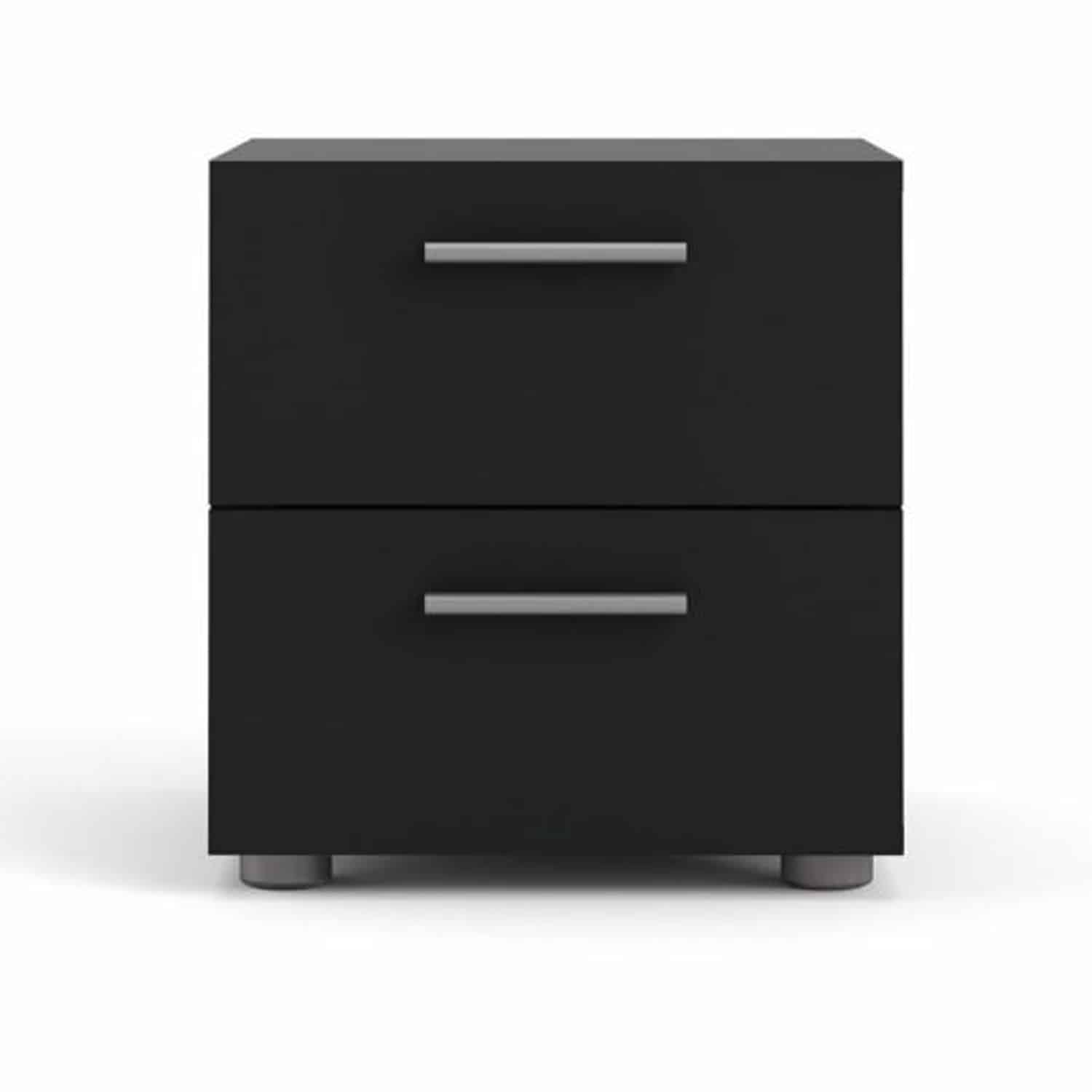 TVILUM Pepe sengebord, m. 2 skuffer - sort folie og plastik (40x40,25)