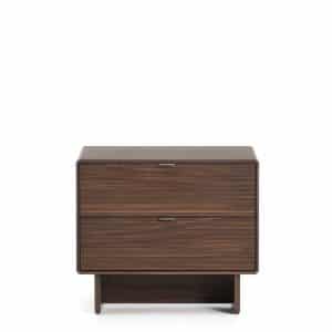 KAVE HOME Norlen sengebord med 2 skuffer i valnøddefiner FSX Mix Credit 60 x 52 cm